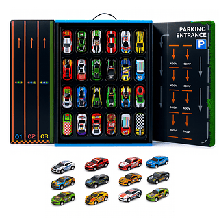 Conjunto 24 Carrinhos De Fricção Coleção Com Pista