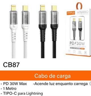 Cabo de carga turbo 30W 1M TIPO-IOS