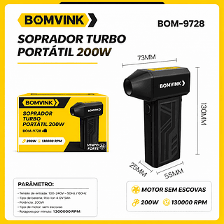 Soprador turbo portatil 200W
