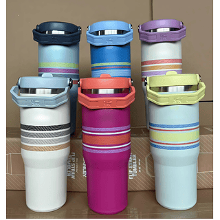 Garrafa Térmica Alça & Bico Listras 900ml (SEM GARANTIA)