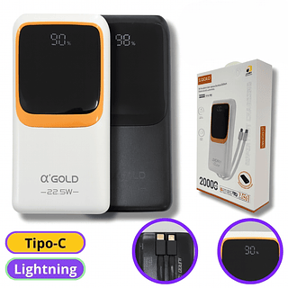 Portátil Power Bank 20.000mAh 22.5W Turbo A'GOLD