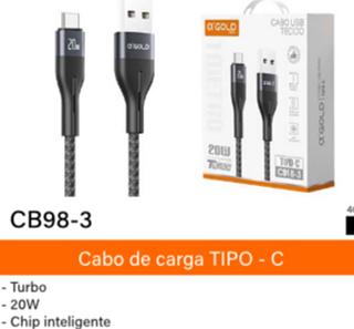 Cabo USB TIPO C 20w 1M A’gold