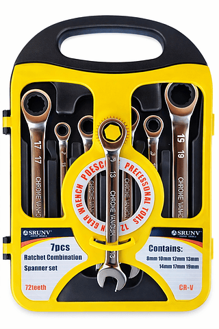 Combo 7 Peças Jogo Chave Profissional Combinada Catraca Boca