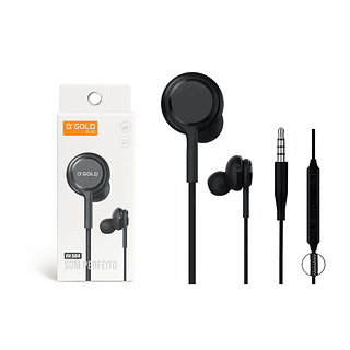 Fone De Ouvido Preto P2 Com Microfone A'gold