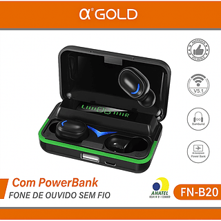 Fone Bluetooth com PowerBank