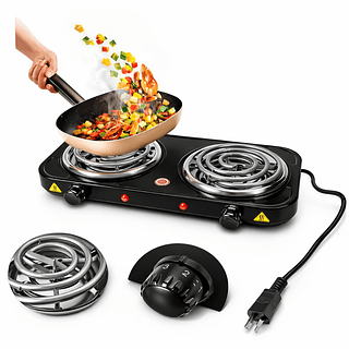 Fogão Elétrico 2 Bocas Portátil Camping Cooktop 2000W 127V