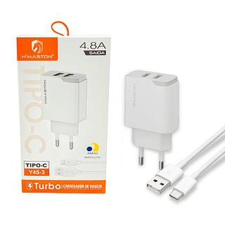 Carregador Turbo 4.8A TIPO-C 2 USB