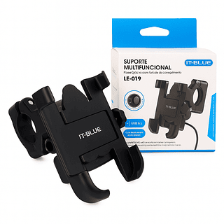 Suporte de Celular Para Moto de Alumínio com Carregador USB