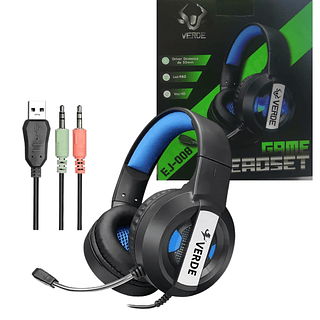 HEADSET GAMER VERDE RGB