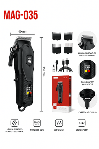 Cortador de Cabelo sem Fio com Visor