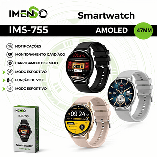 Relógio Inteligente Smartwatch Imenso Tela 1.43" Amoled Hd