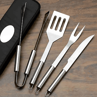 Kit Churrasco 4 peças de inox
