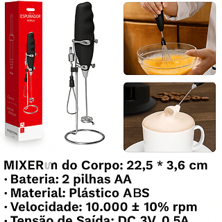 Mixer portatil a pilha tomate com suporte 3 em 1