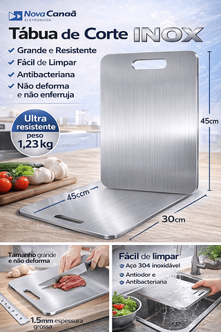 tabua de corte inox 30*45CM