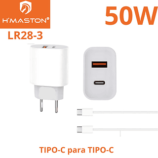 Carregador HMASTON 2 USB 50W TIPO-C TIPO-C
