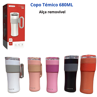 Copo Térmico com Alça Removível Portatil 680ML (SEM GARANTIA)