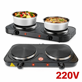 Fogão Elétrico Cooktop Portátil 2 Bocas 2000W 220V Antiaderente
