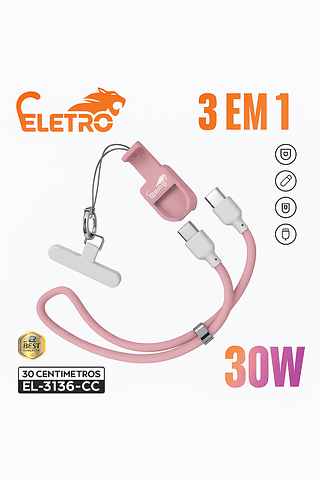 Cabo de Dados 3 em 1 / 30W Tipo-C