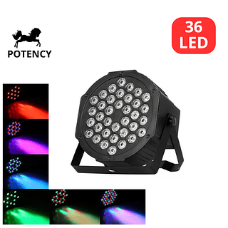 Canhão de luz 36 led (3 cores)
