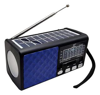 Radio Portatil Retro Solar Pilha Recarregavel Am Fm + Lanterna