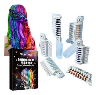 Pentes de Cores para Cabelo – Temporários, Laváveis e com 10 Cores do Arco-Íris