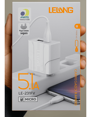 Carregador Rápido 5.1 V8 / 2PORTAS