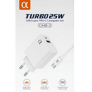Carregador Turbo 25W USB-A TIPO-C