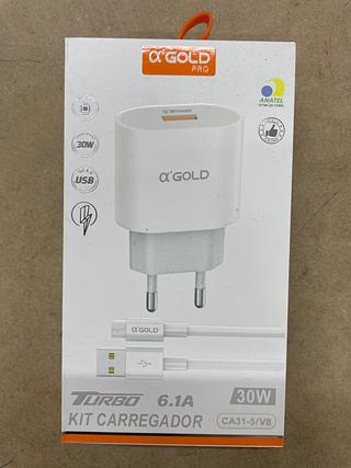 Carregador Turbo USB V8 GOLD 6.1A 30W