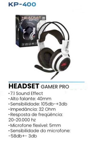 Fone Gamer Headset Kunp usb/p2 7.1