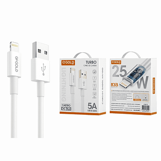 Cabo Usb Lightning 1m 5A 25W Agold