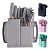 Kit Conjunto Utensílios Cozinha Silicone Facas Tabua 19 Pç cor mist （1D-1）(MODELO MAIOR)