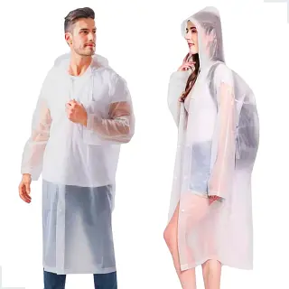Capa De Chuva Impermeável Com Capuz Transparente