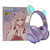 Fone De Ouvido Headset Sem Fio Gatinho Led Bluetooth