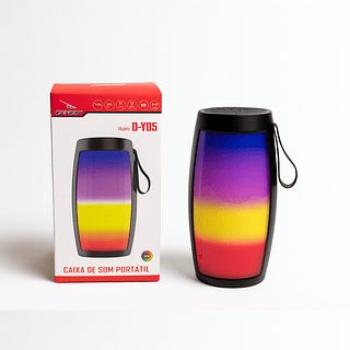 Caixa De Som Bluetooth Com Rádio Fm E Iluminação Led Rgb