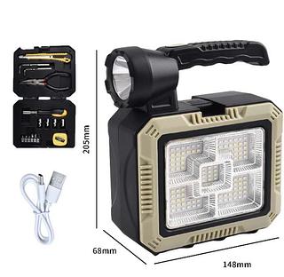 Lanterna multifuncional portátil com ferramenta solar 15W