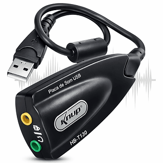 Adaptador Placa De Som Usb 7.1 Entrada P2 Fone Microfone