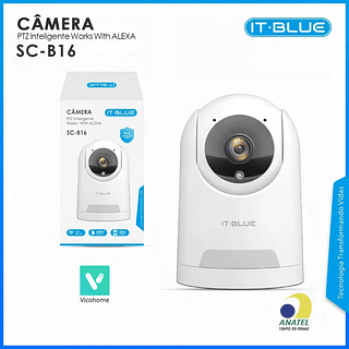 Câmera PTZ inteligente para Alexa e com assistente APP: VICOHOME