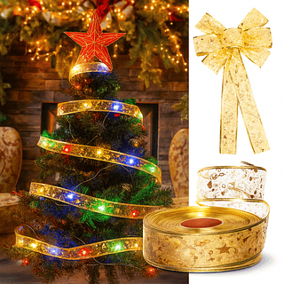 Fita Aramada Enfeite Natal Led 5M Laço Pisca Pisca Natalino