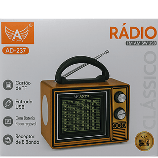 Rádio Fm com Lanterna Lateral