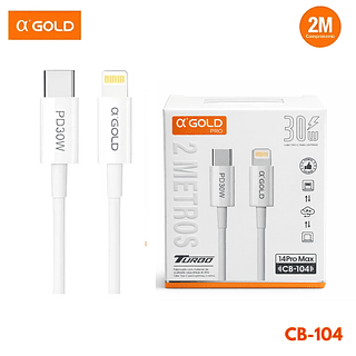 Cabo Lightining para Tipo-c Turbo 30w Pd30w 2 Metros