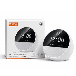 Caixa de Som Relógio Despertador Digital Inteligente 15W Bluetooth e Display LED