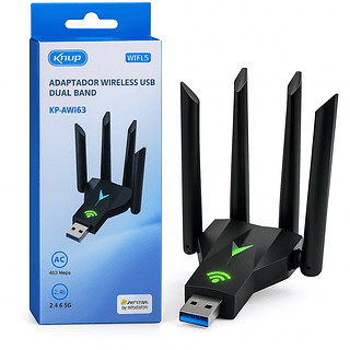 Adaptador Wifi Usb Dual Band Com 4 Antenas - Knup