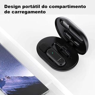 MICROFONE DE PRENDER SEM FIO CANAL DUPLO PARA TIPO C
