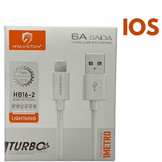 Cabo Carregamento Rapido 6A Saida USB - iOs