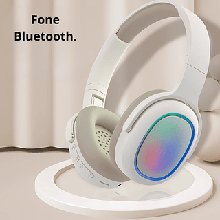 Fone de Ouvido Bluetooth RGB Com LED 6Horas
