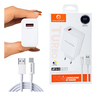 Carregador Turbo Fonte 55w Cabo Tipo-c 1 Metro