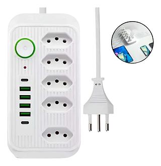 Extensão 5 Tomadas 4 Usb 2 Usb-c Bivolt (Embalagem de Saquinho)