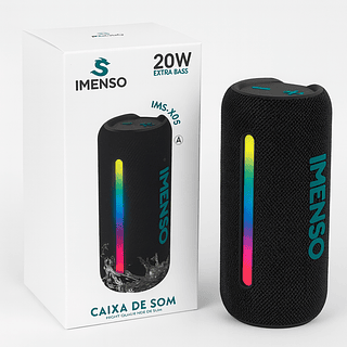 Caixa de Som Bluetooth Imenso 20W RGB – Extra Bass 3600mAh