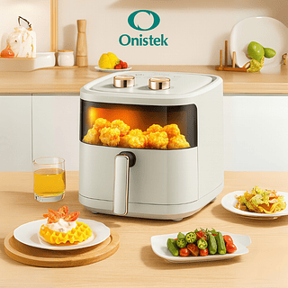Fritadeira Air Fryer 4,7L Antiaderente Janela Transparente 1350W Onistek 110V