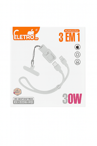 Cabo de Dados 3 em 1 / 30W iOS